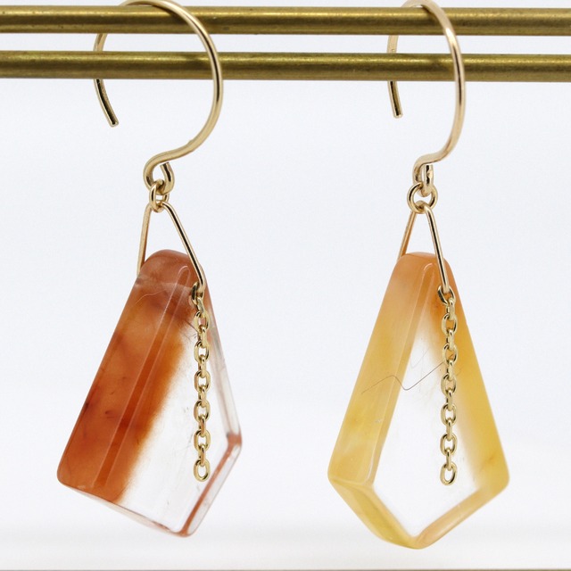 K10｜fruities｜アンフィボールインクォーツのピアスNO.6