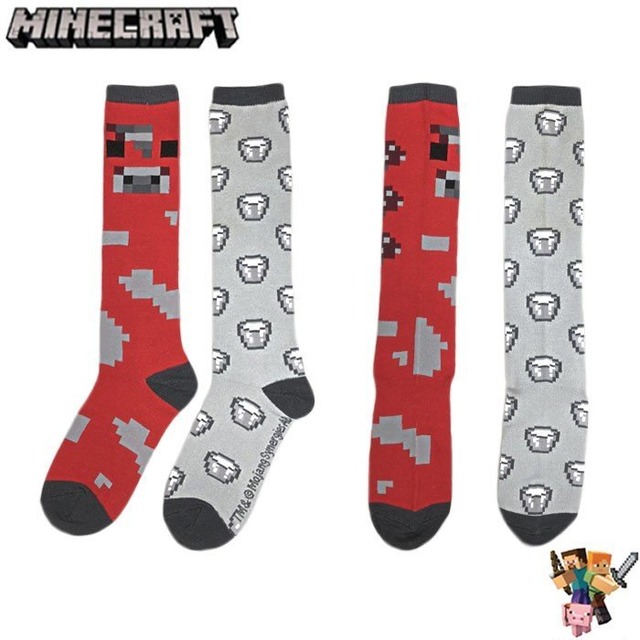 靴下マインクラフトソックス Knee Highs ムーシュルーム キノコ 牛乳 2 Pack 1set 047 Minecraft 靴下マインクラフトソックス Knee Highs ムーシュルーム キノコ 牛乳 2 Pack 1set 047 Minecraft