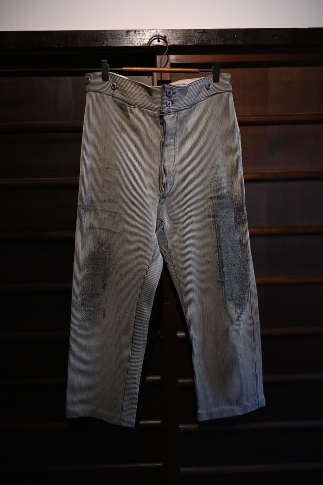 50's vintage PONBAC Cotton Piqué stripe Work Trousers　222