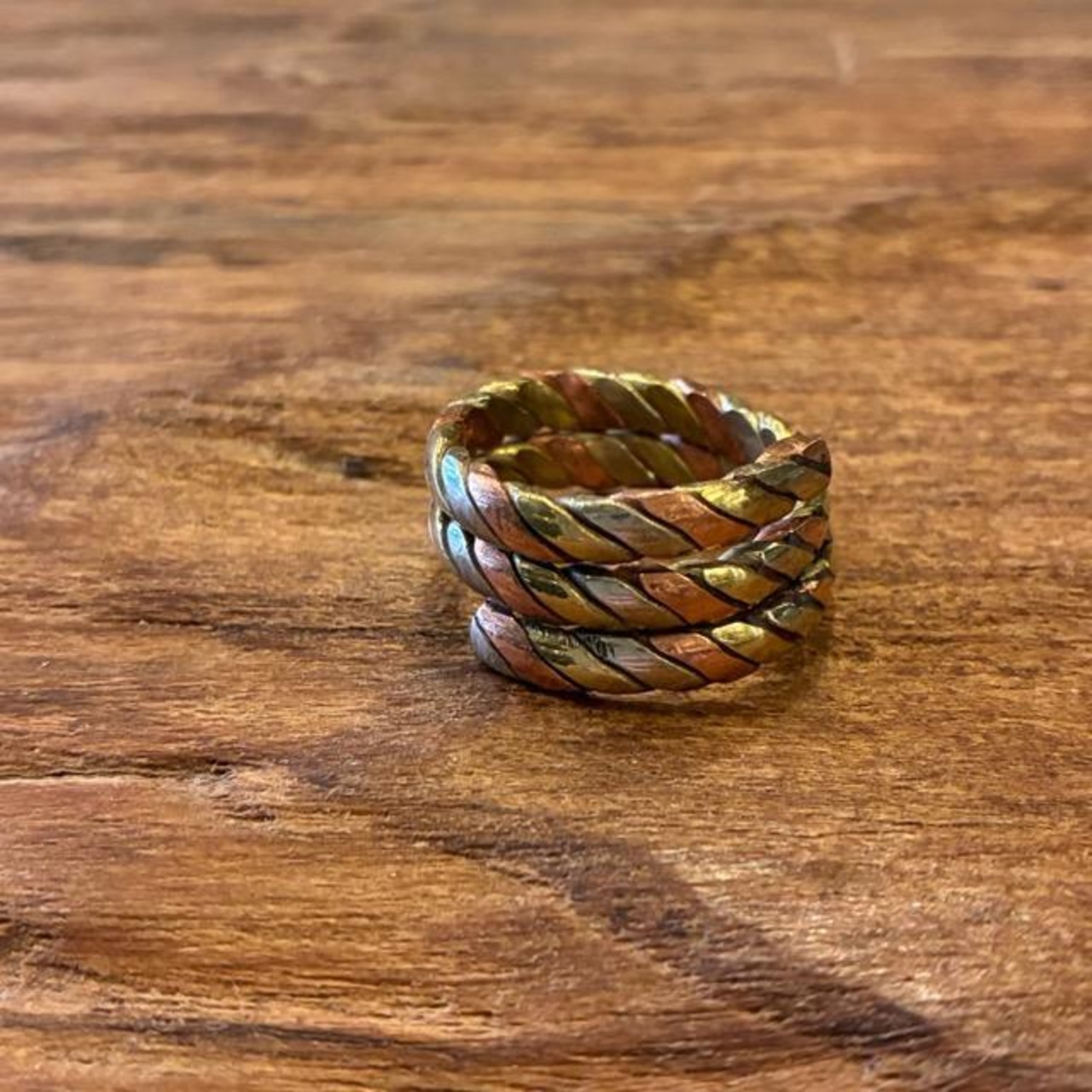 TOPANGA Jewelry 　コッパーブラススパイラルダブルリング　14号〜20号　銅　真鍮　指輪　アクセサリー　ジュエリー　プレゼント　レディース　ギフト