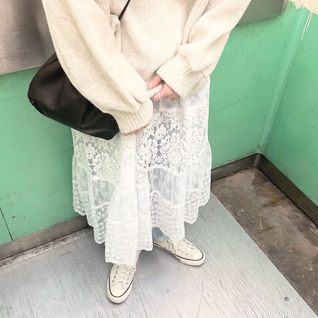 kiino.　キイノ　lace tiered skirt　レースティアードスカート　(khg-002)