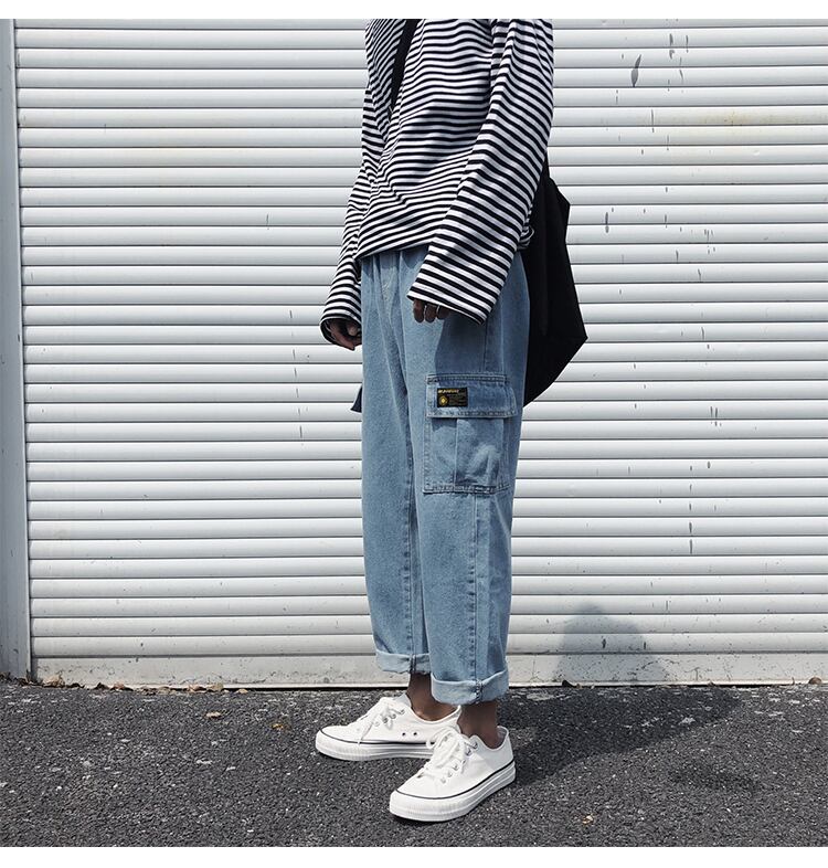 全2色 デニム パンツ ストレート カジュアル 無地 おしゃれ