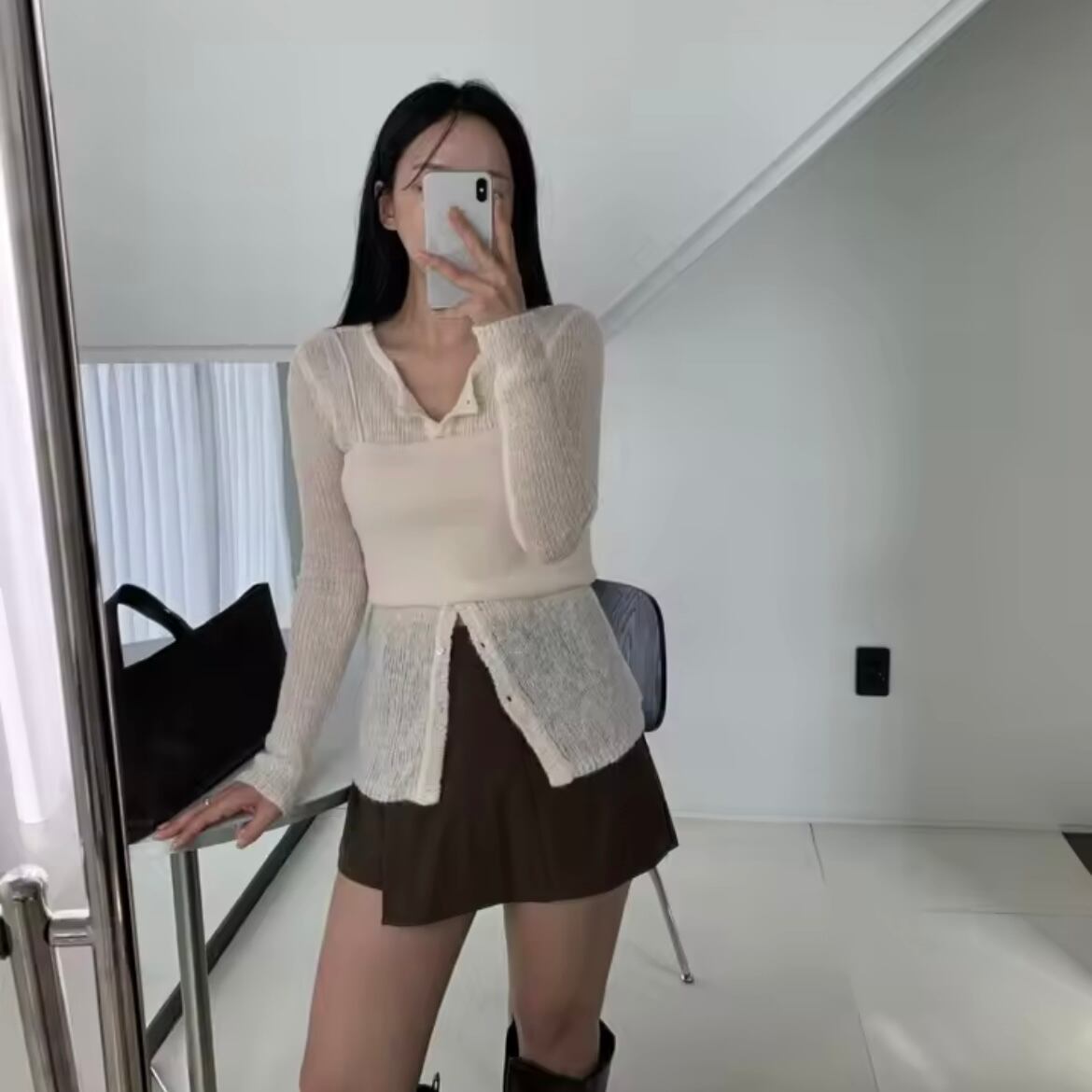 fluffy knit bustier set