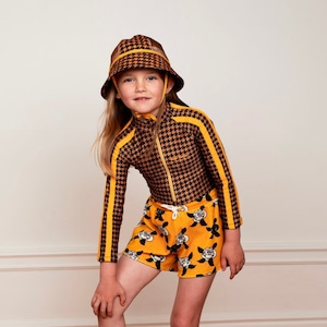 mini rodini / Houndstooth mesh sun hat