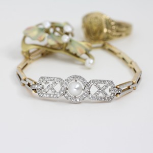 Edwardian Diamond & Pearl Bracelet circa 1910　エドワーディアン　ダイヤモンド　＆　パール　ブレスレット