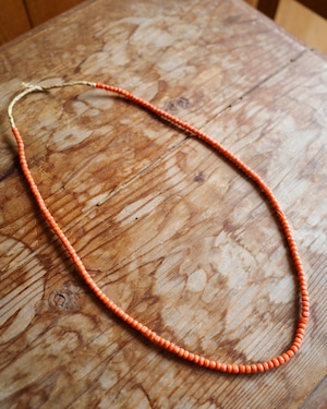 【新品】ANTIQUE GLASS BEADS NECKLACE Dark Orange/アメリカ買付け アンティーク ガラス ビーズ ネックレス ダーク オレンジ 約70cm 葉山 SUNSHINE+CLOUDイベント限定アイテム