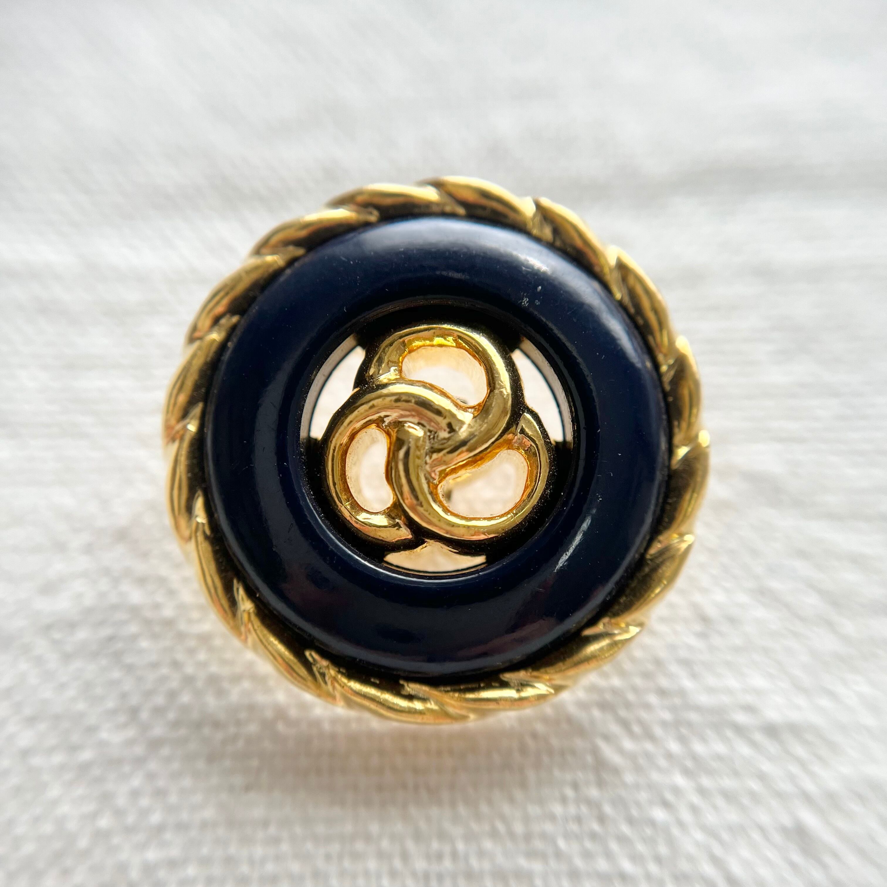 ゴールドフラワー×ネイビー 25㎜