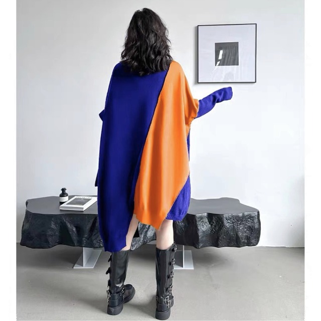 Asymmetric color block one piece【4color】 C1633