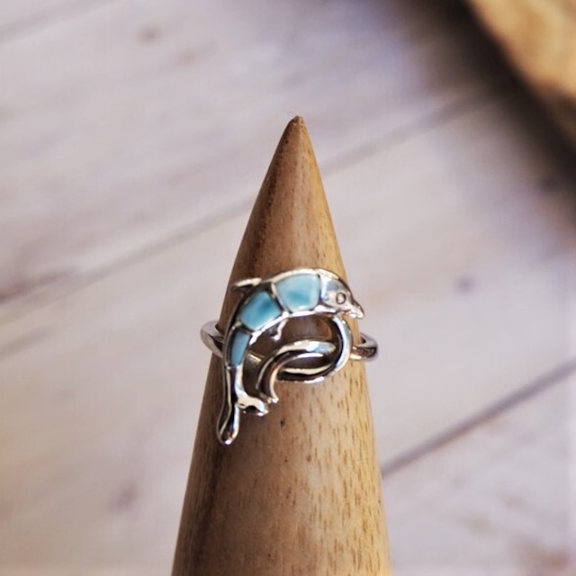 Larimar Ring Dolphin《SILVER925》18388971【8号〜15号】