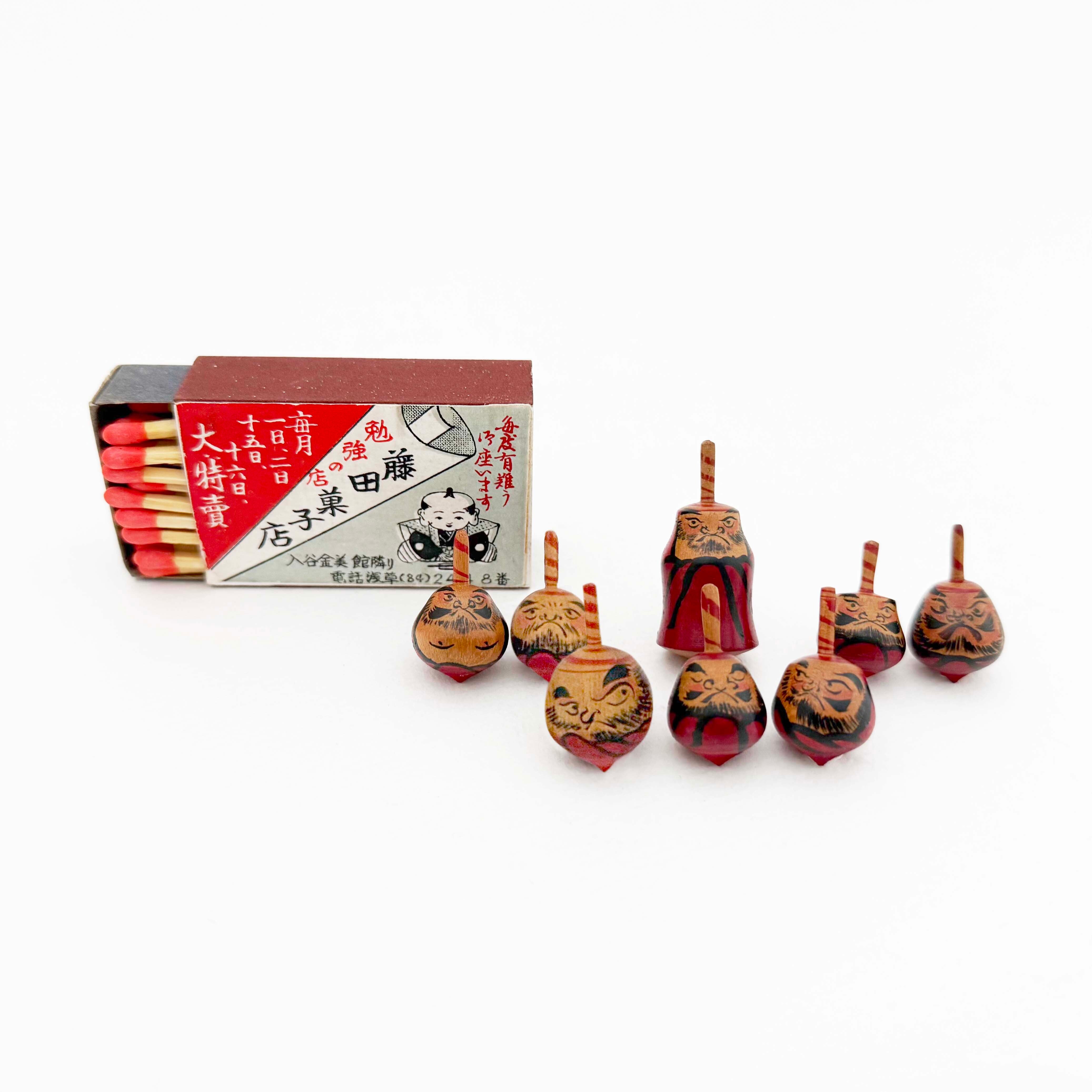 小寸だるま独楽 8個セット(工人不明)