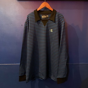 EBINOMA Long sleeve Polo "Espresso"ver.5（royal blue × navy×silver grey×teal)