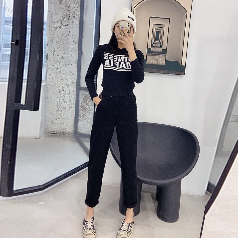 プラスファットプラスサイズレディース200kgレター長袖Tシャツレディース秋ゆるいファットmmカバー腹痩身トップスファッショントレンド ミックスインファッション15944213720