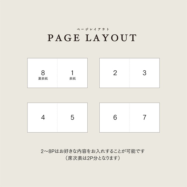 正方形｜プロフィールブック｜席次表｜8P　#05