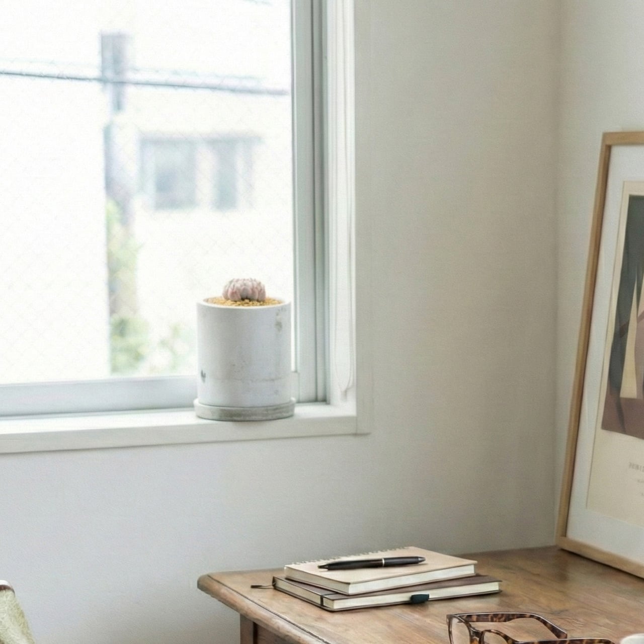 宝石のような美しさ。エケベリア ホワイトミニマ錦｜風合いある手作りモルタル鉢との特別感溢れる一鉢【虫発生抑制】