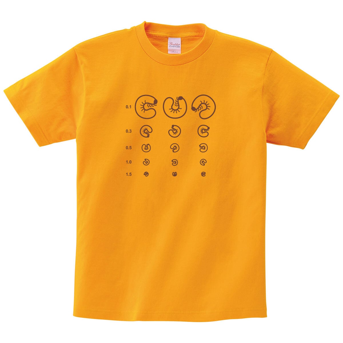 おもしろ 視力検査ができる Tシャツ os01 カブトムシ クワガタ 幼虫 おもしろ tシャツ 昆虫