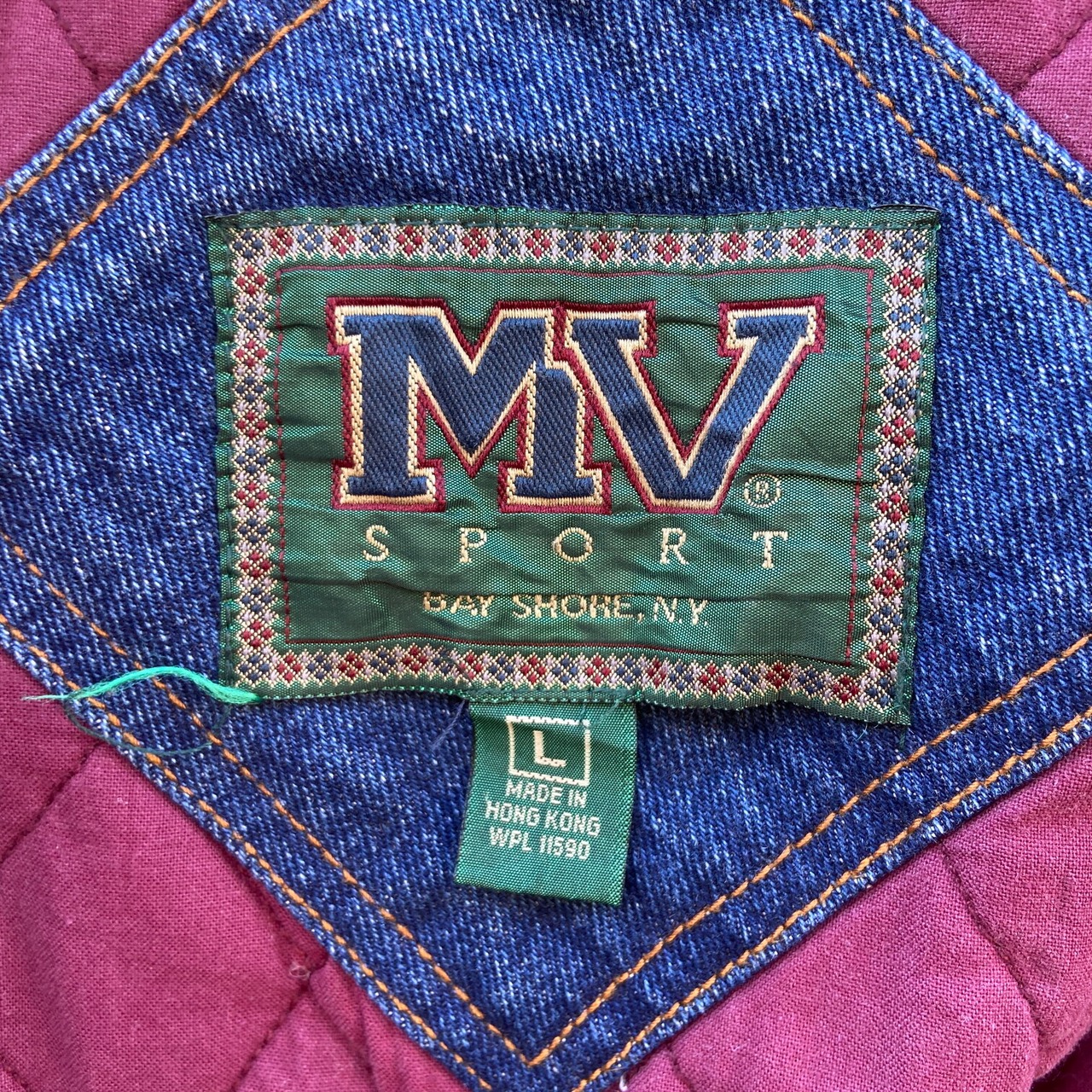 90年代 MV SPORT デニムスタジャン 刺? ブルゾン メンズL 古着 90s 