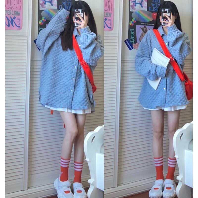 カーディガンシャツ ジャケット スプリングオータムルーズトップス ストリート 大人ガーリー スウィート キュート カジュアル 春物 秋物 萌量不足32647248536