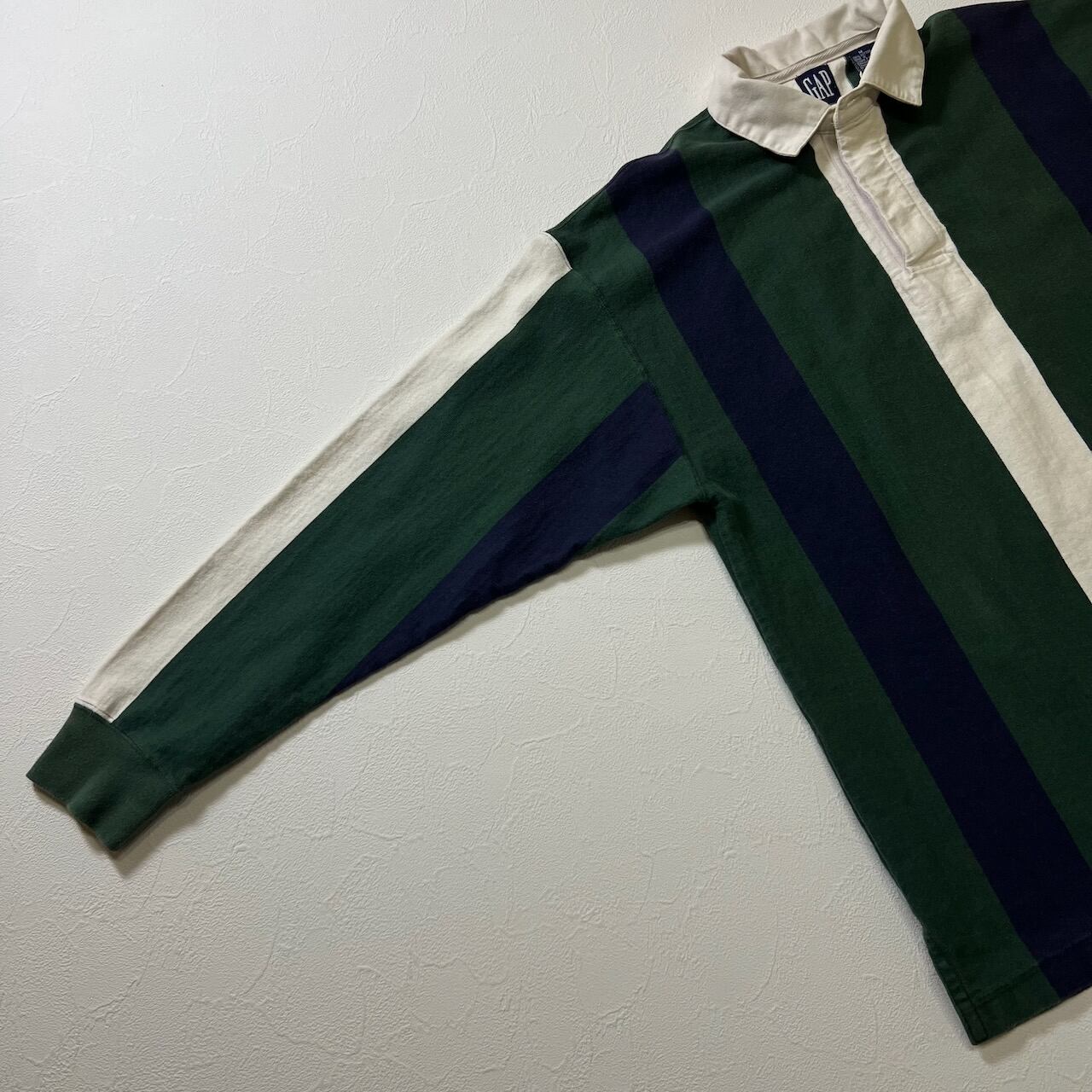 90s OLD GAP 雰囲気系 ストライプ ラガーシャツ プルオーバー ギャップ