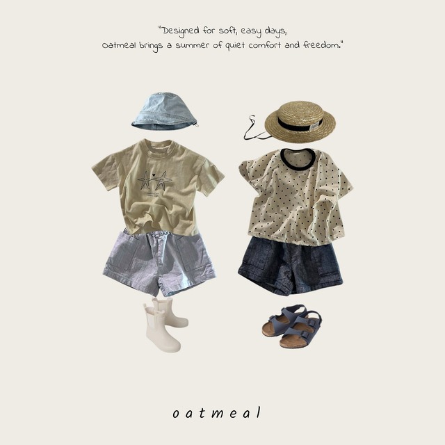 〘予約〙oatmeal / Pocket denim shorts
