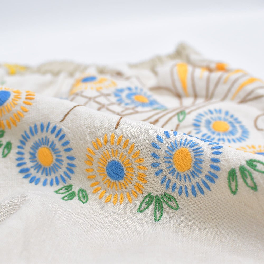 Remakeリメイク 再構築 パッチワーク&フラワー刺繍 デザイン ルーズ