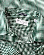 70s~ Oleg Cassini Houndstooth Pattern L/S Nylon Shirt