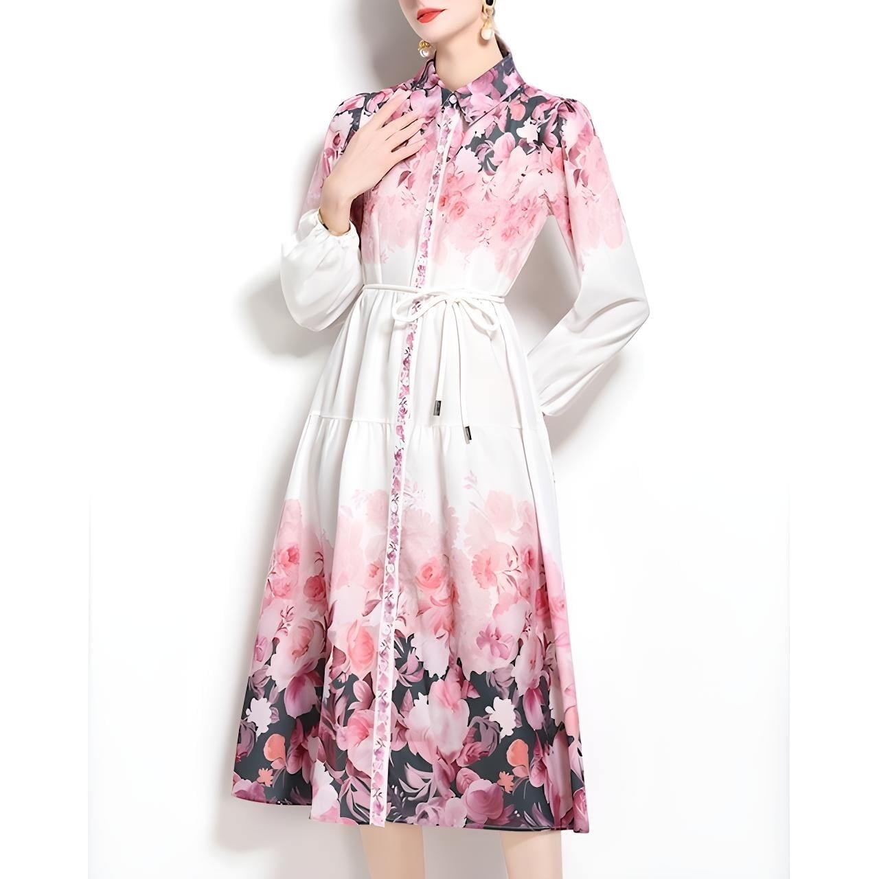 ルミエールフローラルワンピース L1944