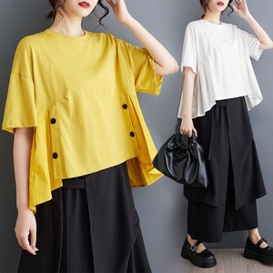 ASYMMETRIC LOOSE FIT PULLOVER T-SHIRT M-17679