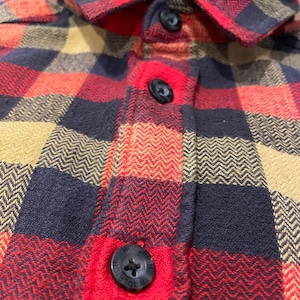 【Woolrich】長袖シャツ ネルシャツ ブロックチェック 肘当て Lサイズ ウールリッチ アウトドア US古着 アメリカ古着