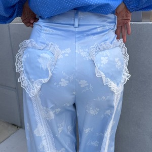 レースラインハートフラワーサテンパンツ_LN02718