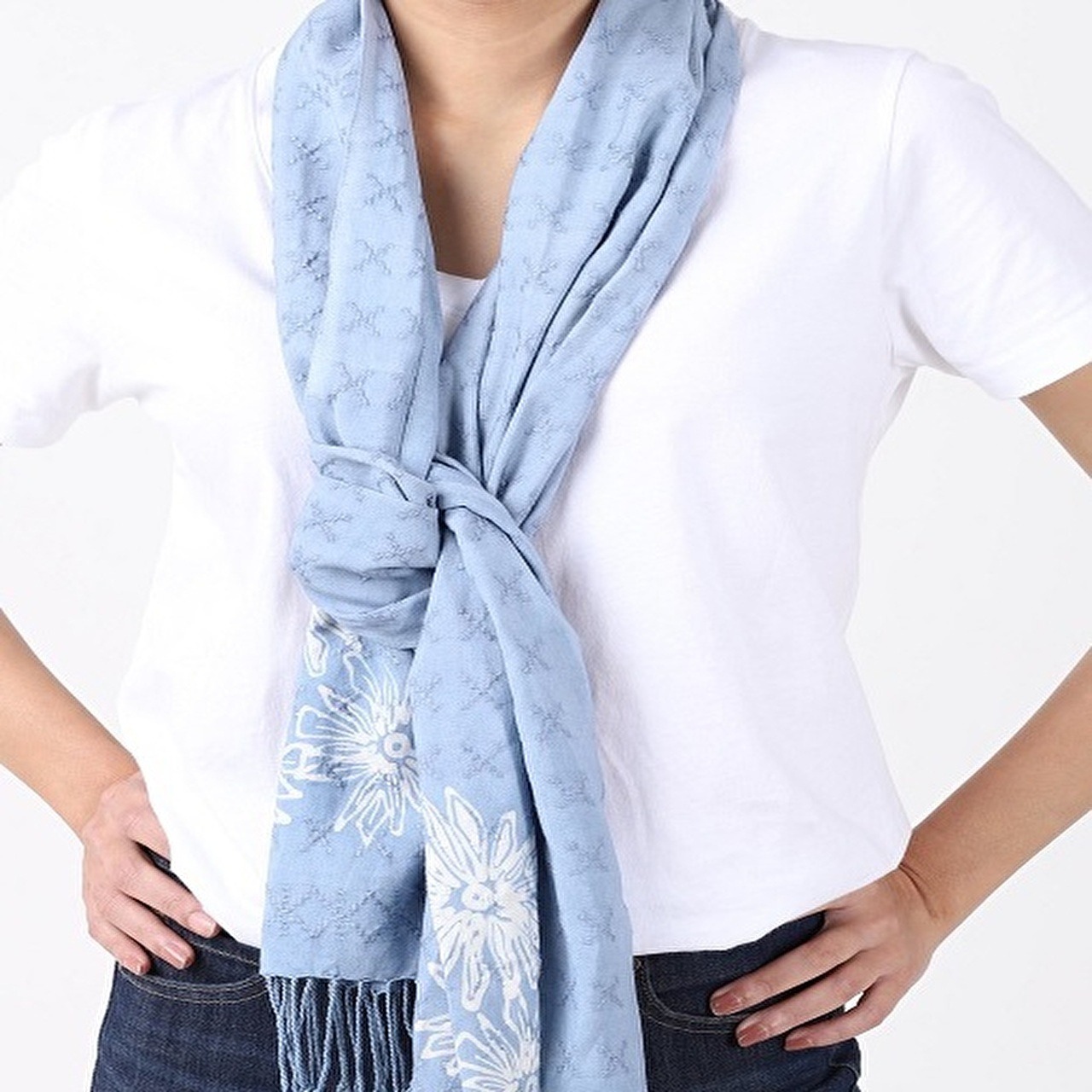 バティックスカーフ ライトブルー