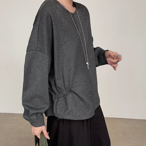 Gathered waist loose pullover【3color】 C1619