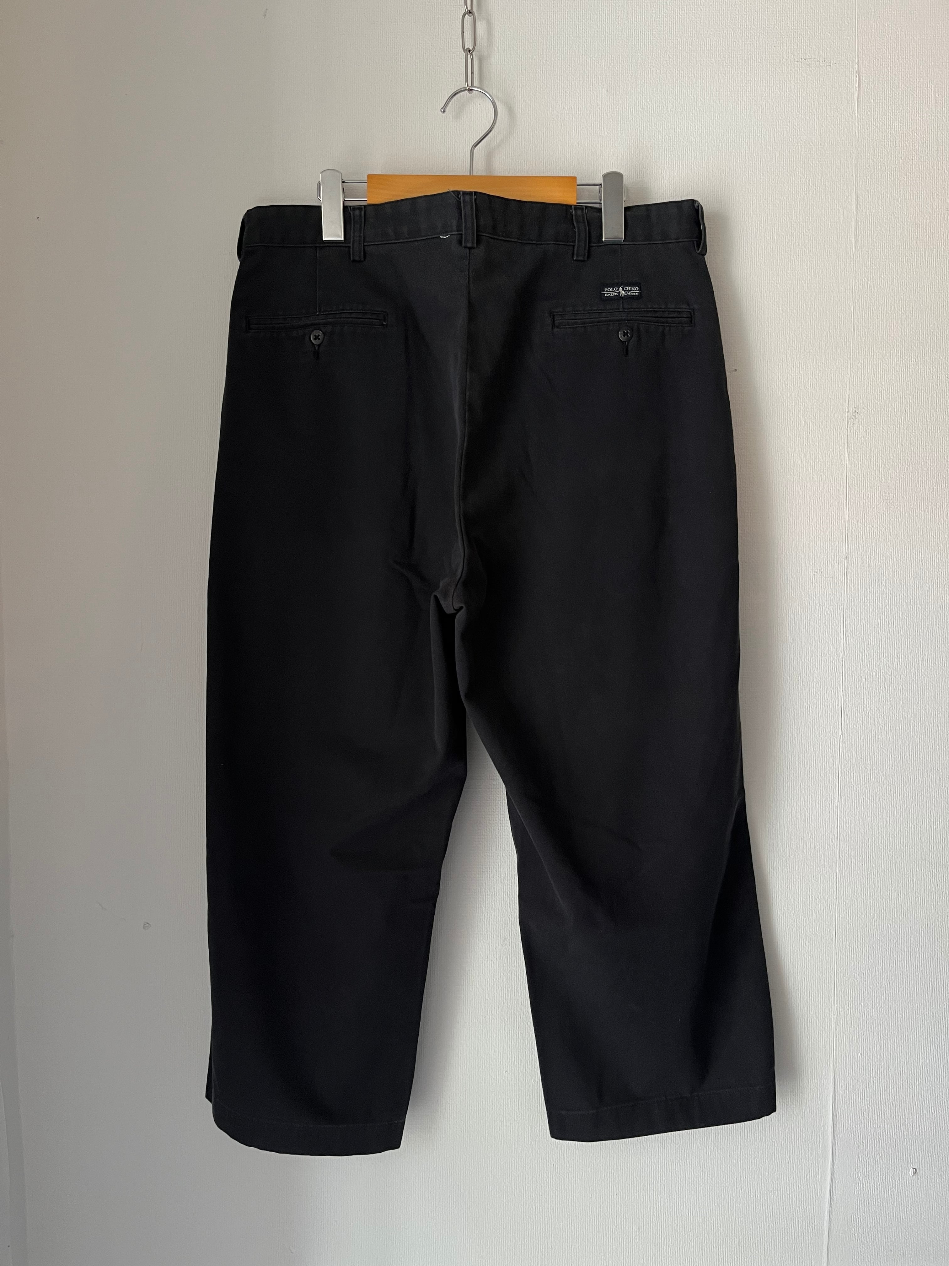 90s Ralph Lauren ラルフローレン チノパン ポロチノ ブラック 90s〜 Ralph Lauren Polo Chino Trousers Black 90年代〜 ラルフ