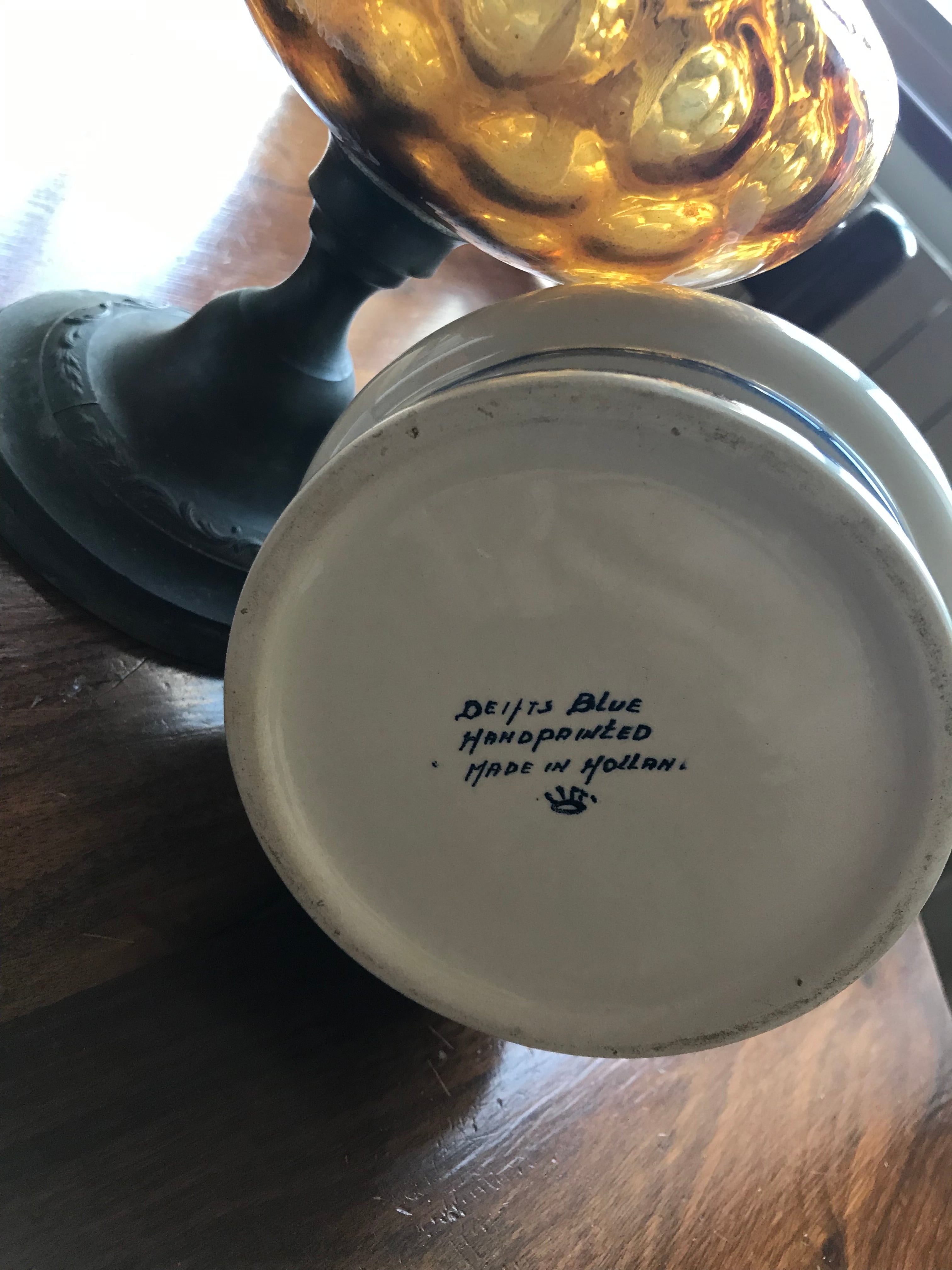 オランダ製 オイルランプ 陶器製 青色 花柄 | フレンチ雑貨 Souvenir