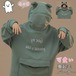 かえる柄 パーカー かわいい ロング トレーナー 韓国ファッション レディース 萌え トップス 森ガール ゆったり スウェット カジュアル フード付き プルオーバー 大きいサイズ オーバーサ