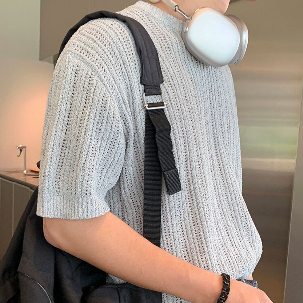 シンプルニットTシャツ　MT0080425