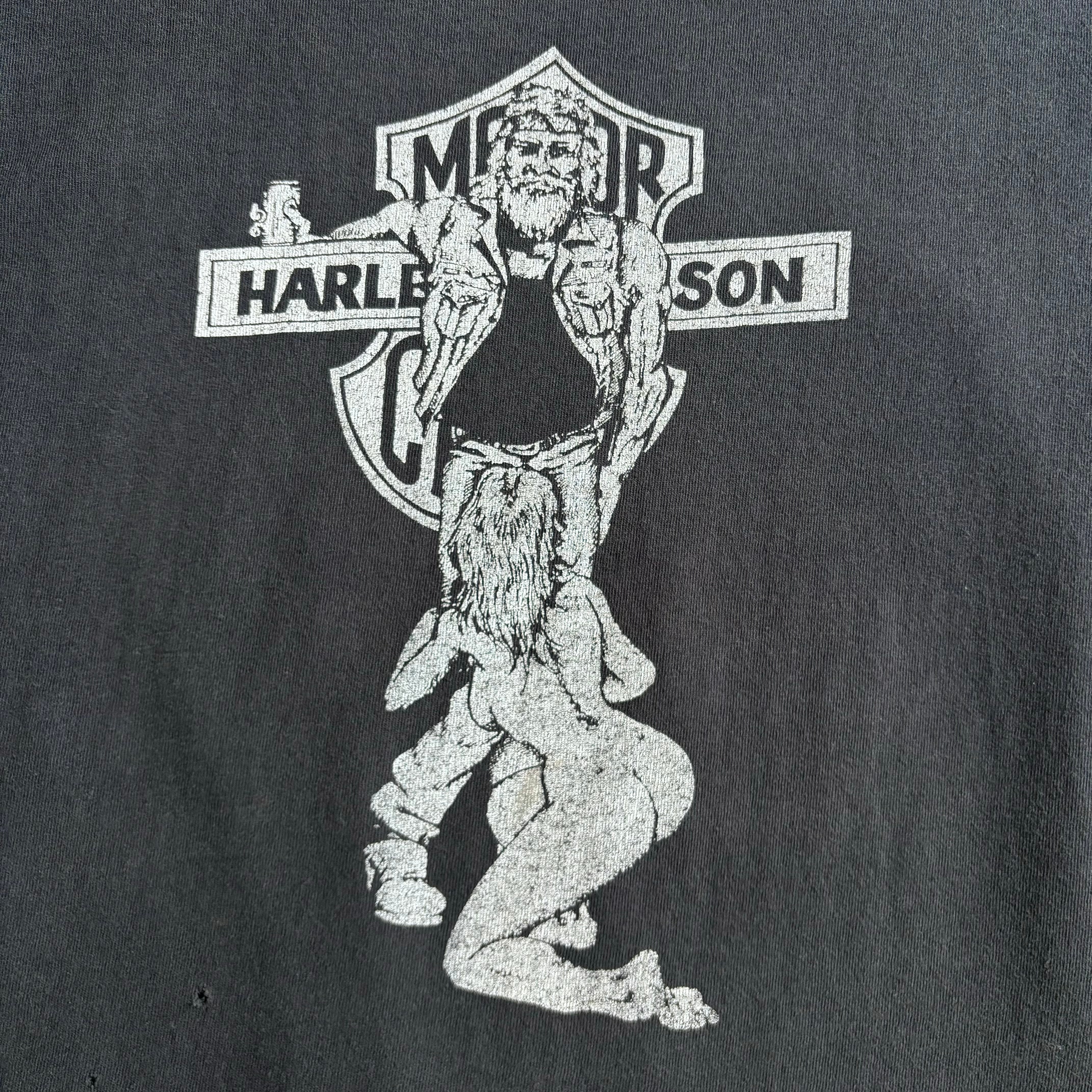 《XL》Harley-Davidson ハーレーダビッドソン エロTシャツ ブートレグ フルーツボディ シングルステッチ 90年代 vintage no.3995