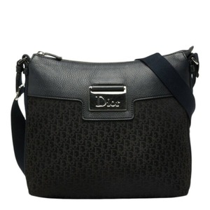 ディオール トロッター ストリート シック 斜め掛け ショルダーバッグ ブラック キャンバス レザー レディース Dior 中古