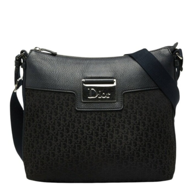 ディオール トロッター ストリート シック 斜め掛け ショルダーバッグ ブラック キャンバス レザー レディース Dior 中古