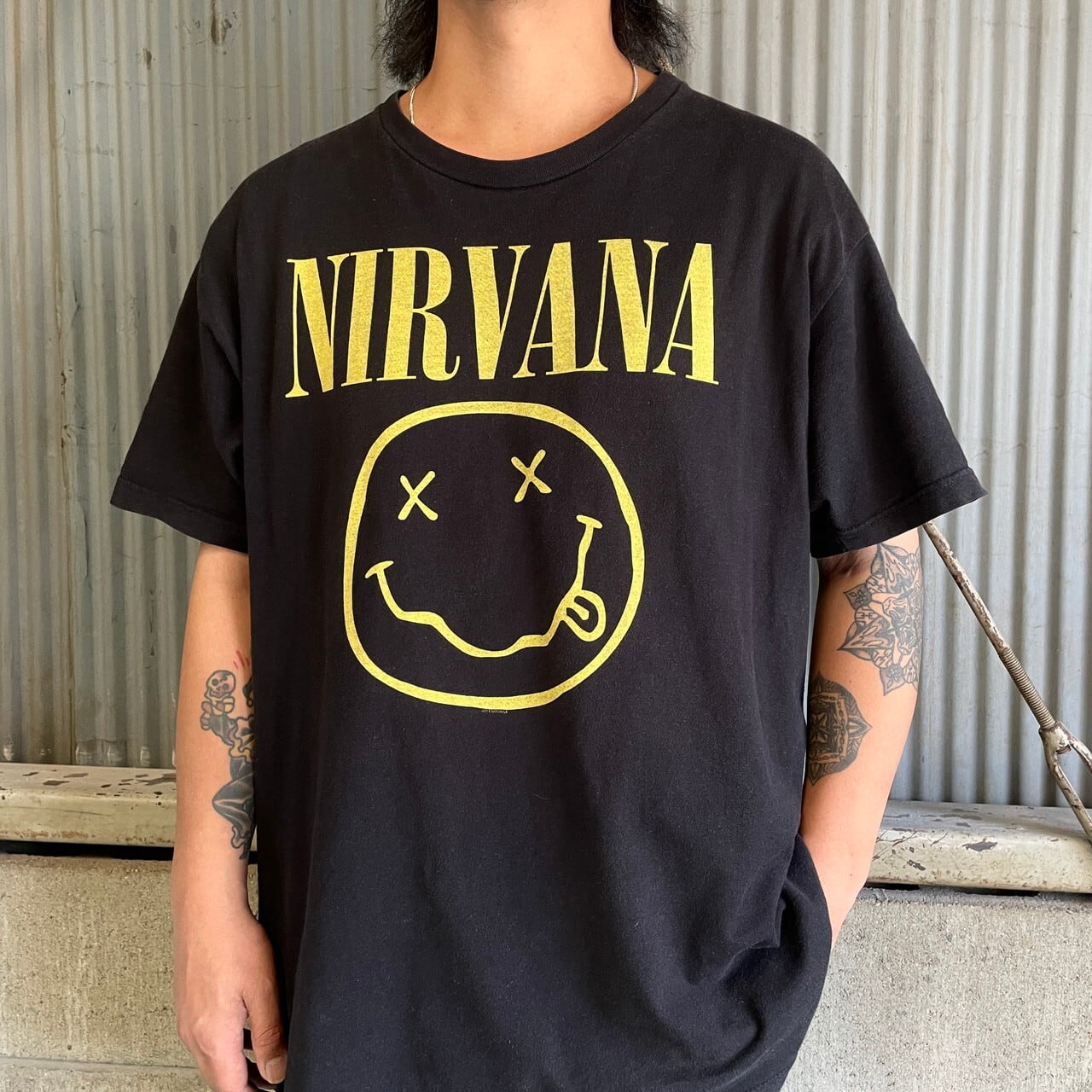 NIRVANA ニルヴァーナ スマイル バンドTシャツ プリントTシャツ メンズ 