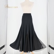 社交ダンス 衣装 スカート ブラック系 白樺ドレス 日本製 無地 シンプル 練習 レッスン 伸縮 ストレッチ 上品 光沢 かわいい メッシュ生地 ダンス衣装 イベント ステージ 薄い オールブラック