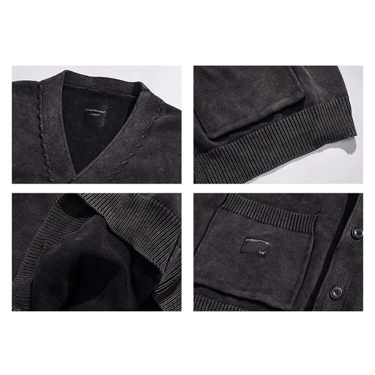 ★RETRO DISTRESSED WASHED DRAPE SWEATER　　　A0836