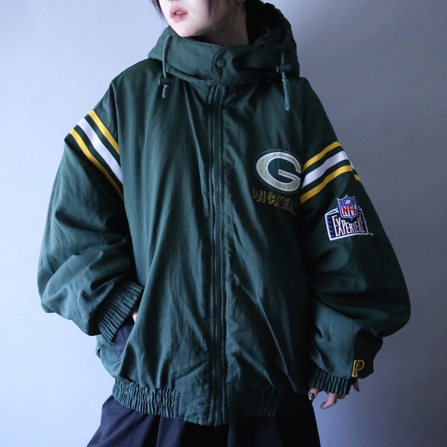 "reversible" NFL Green Bay Packers over silhouette nylon blouson