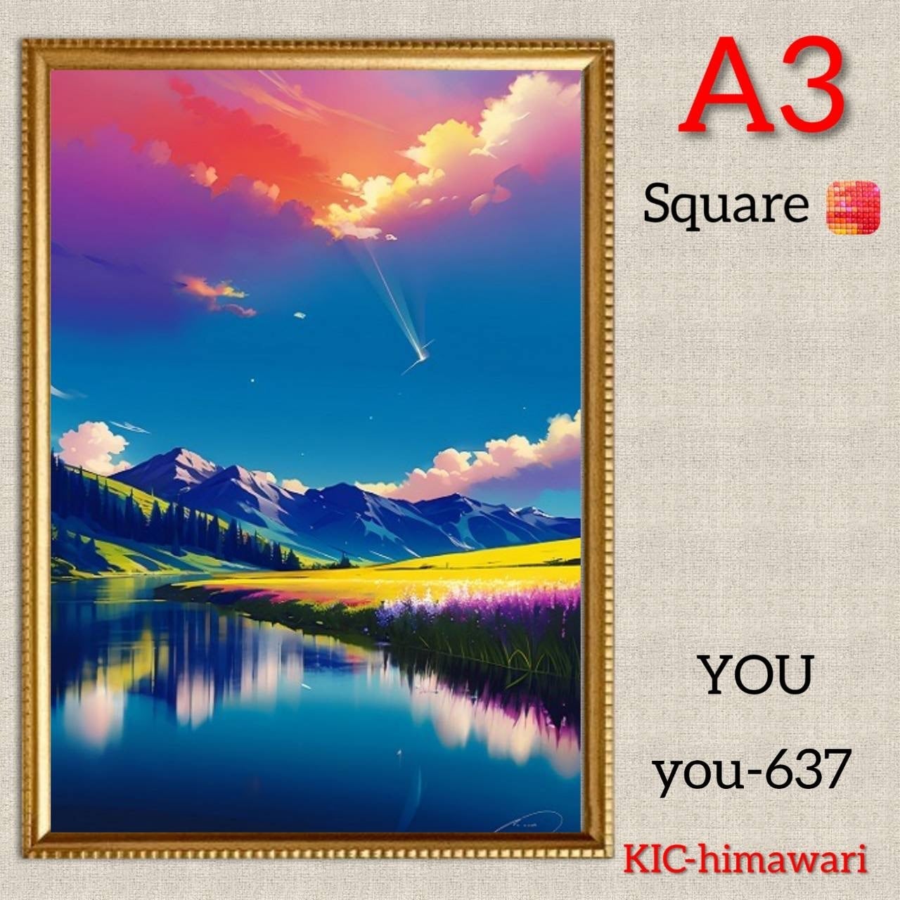 A3サイズ 四角ビーズ【you-637】ダイヤモンドアート