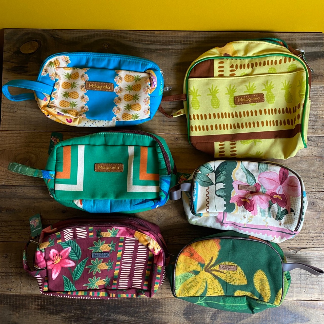 【MALAGUETA マラゲッタ】Wファスナー ポーチ ワイン