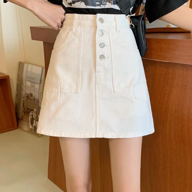 ホワイトスカート レディースオータムハイウェストAラインショート 秋物 YY-ファッション37140149266