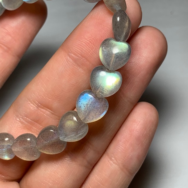 no6.シラーが美しい☆ハート・ラブラドライト ブレスレット