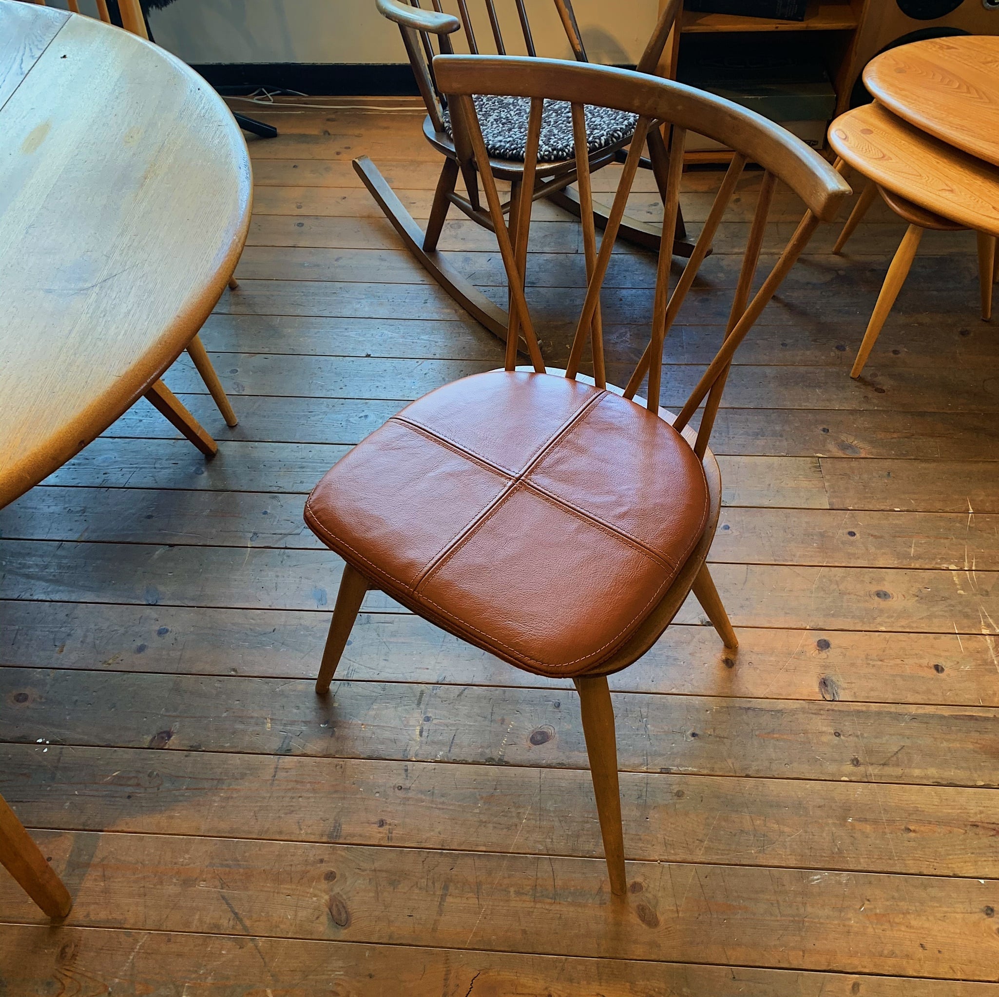 ERCOL Vintage Leather Chair Pad（アーコール チェアパッド