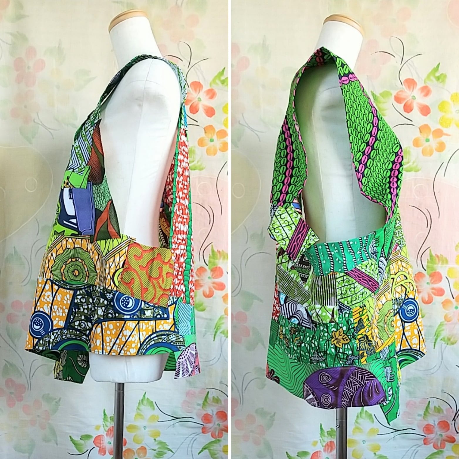 アフリカ布割烹着エプロン アフリカ布✤割烹着✤エプロン アフリカ布