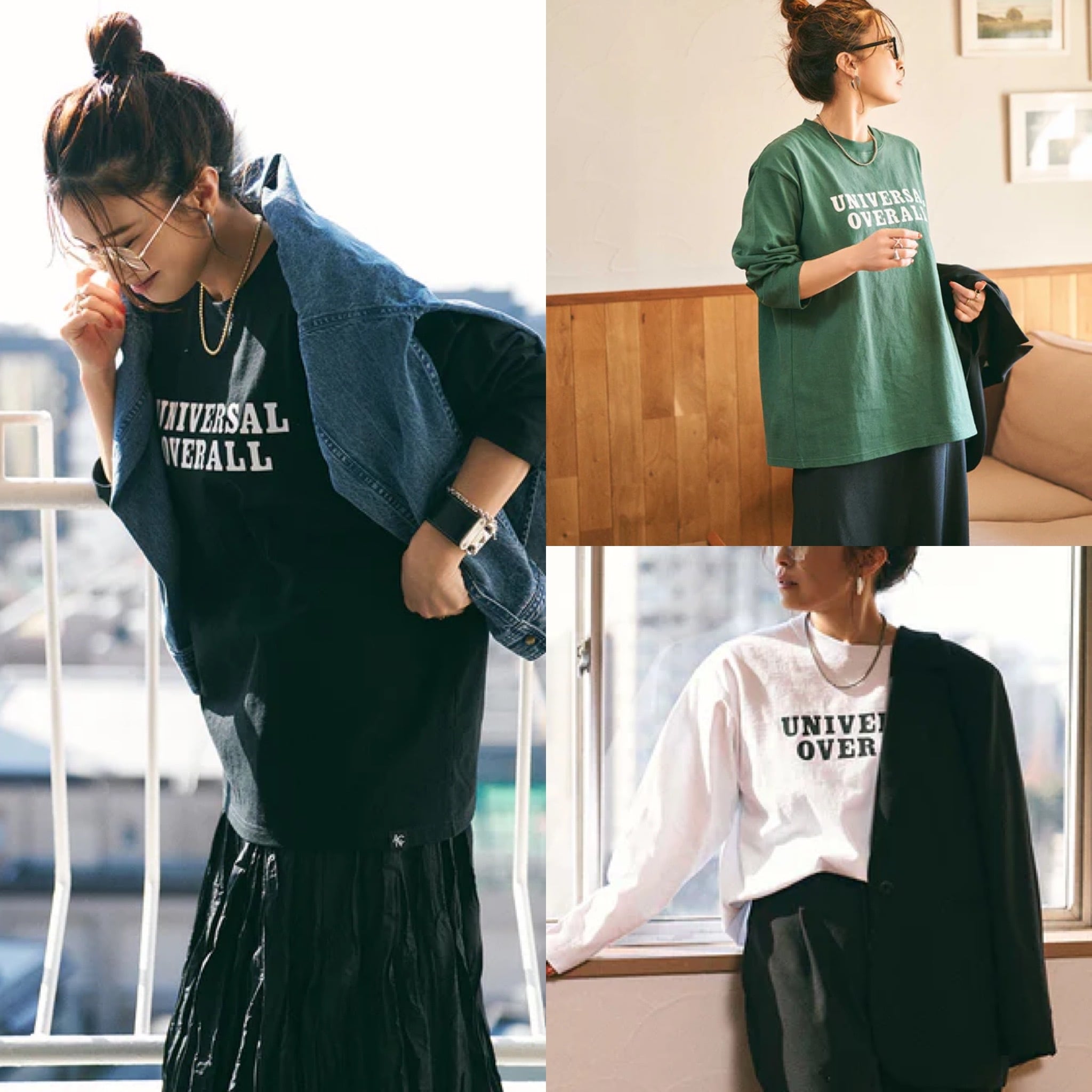 ANIECA 】UNIVERSAL OVERALL×ANIECA ロングスリーブTシャツ | valance