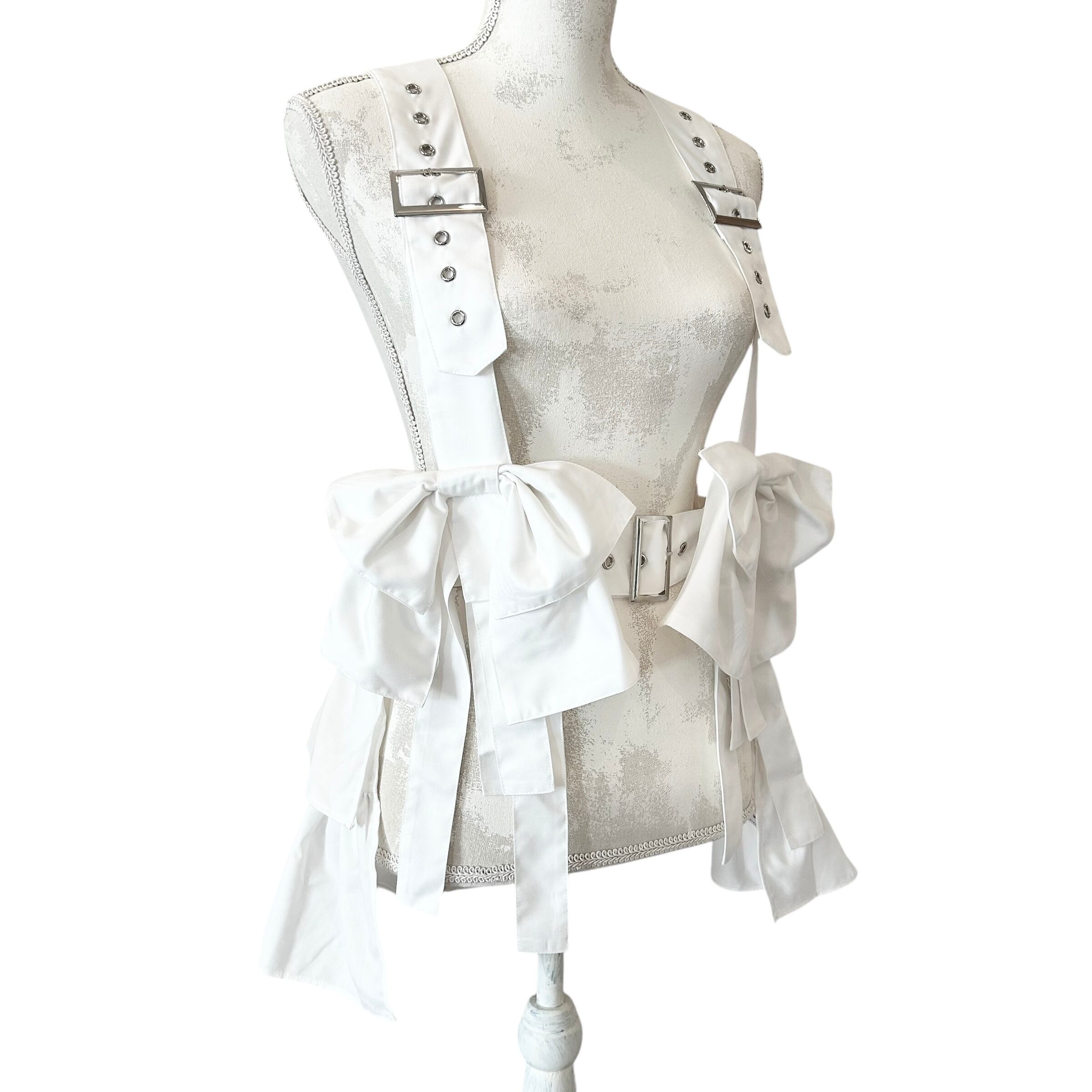 HEIHEI ヘイヘイ リボンハーネス ホワイト 白 サスペンダー 新品未使用 リボンハーネス WHITE | HEIHEI